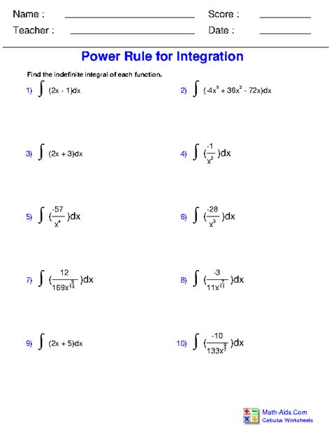 Printable Calculus Problems Worksheet Our Worksheets Are Perfect For
