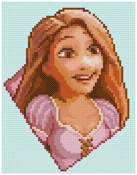 PDF Cross Stitch Pattern Rapunzel Princess By PDFcrossstitch Hama
