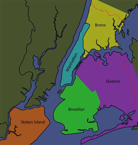 Map Of The 5 Boroughs Printable Adams Printable Map
