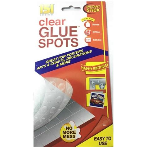 112 X Clear Glue Spots Dots Double Sided Craft Instant Stick Glue Spot