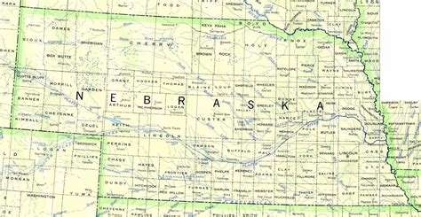 Detailed Map Of Nebraska State Nebraska State Detailed Map Vidiani