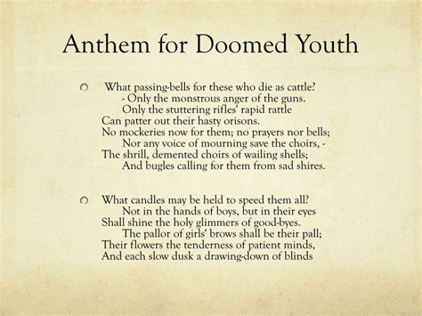 Ppt Anthem For Doomed Youth Powerpoint Presentation Free Download