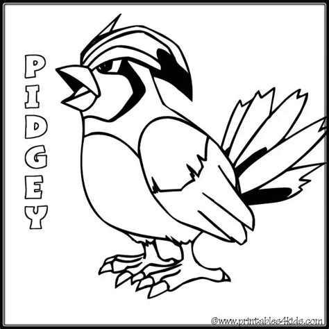 Pidgey Pages Coloring Pages