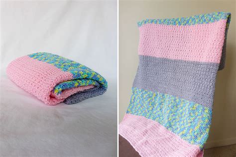 Easy Baby Crochet Blanket For Beginners Color Block