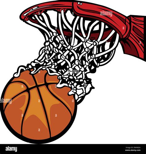 Basketball Hoop With Basketball Cartoon Stock Vector Art And Illustration