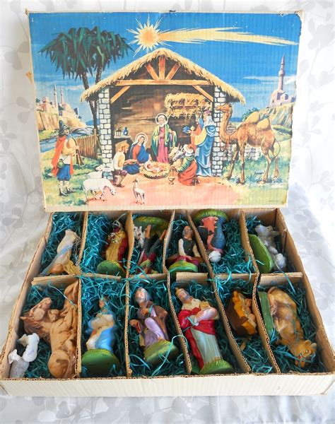 50s Nativity Set Creche Made In Italy With Original Box Etsy