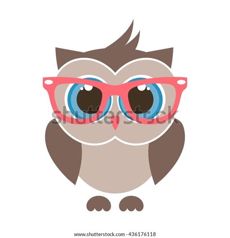 Cute Cartoon Owl Glasses Stock Vector Royalty Free 436176118