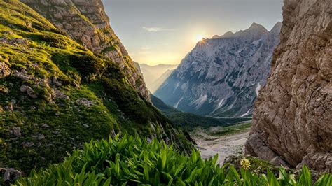 Wallpaper Nature Landscape Clouds Sky Mountains Plants Grass