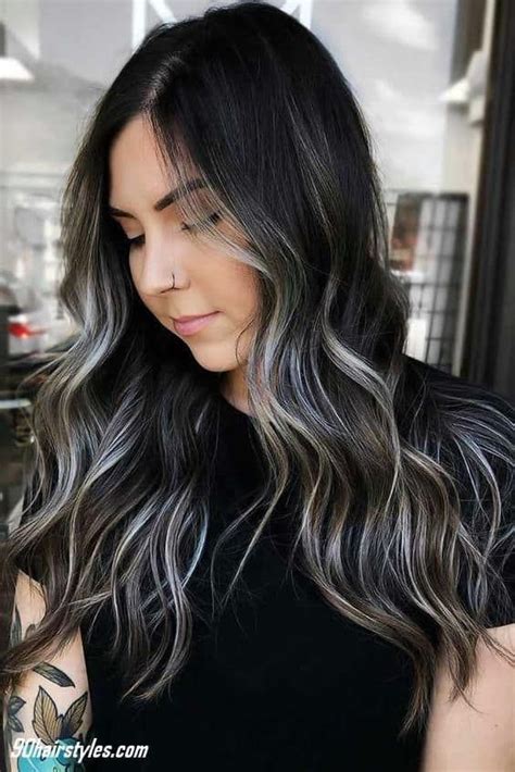 30 Gorgeous Grey And Silver Highlights On Black Hair 2022 Updated