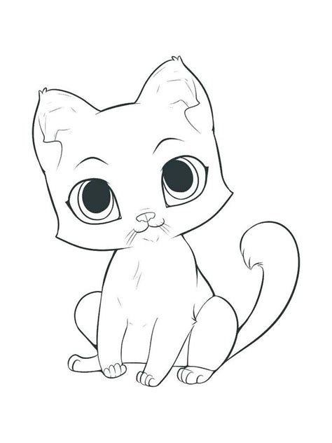 Printable Coloring Pages Anime Kitten