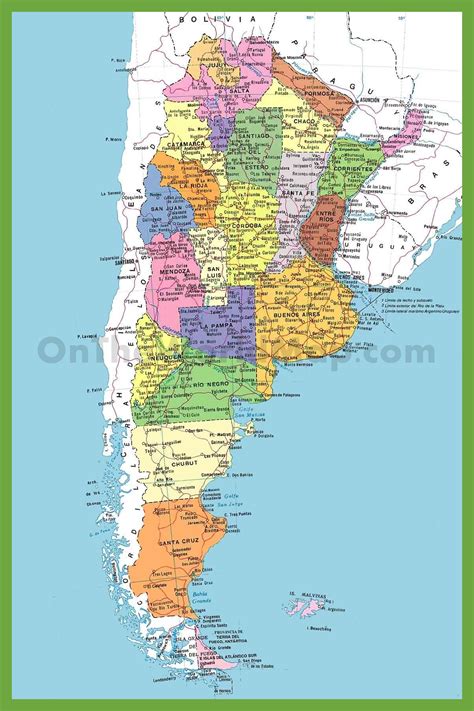 Large Detailed Political And Road Map Of Argentina Ar Vrogue Co