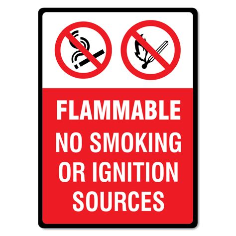 Flammable No Smoking Or Ignition Sources Sign The Signmaker