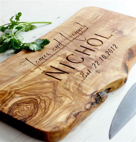 Personalized Rustic Olive Wood Choppingcuttingcheese Board