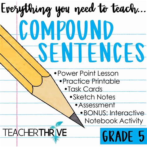 Fifth Grade Grammar Compound Sentences Teacher Thrive