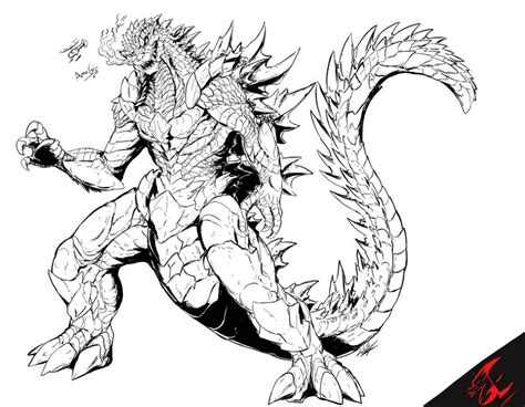 Detail Gambar Mewarnai Godzilla Koleksi Nomer 46