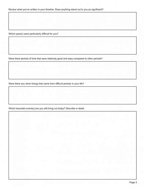 Trauma Timeline Therapy Worksheet Pdf Therapybypro