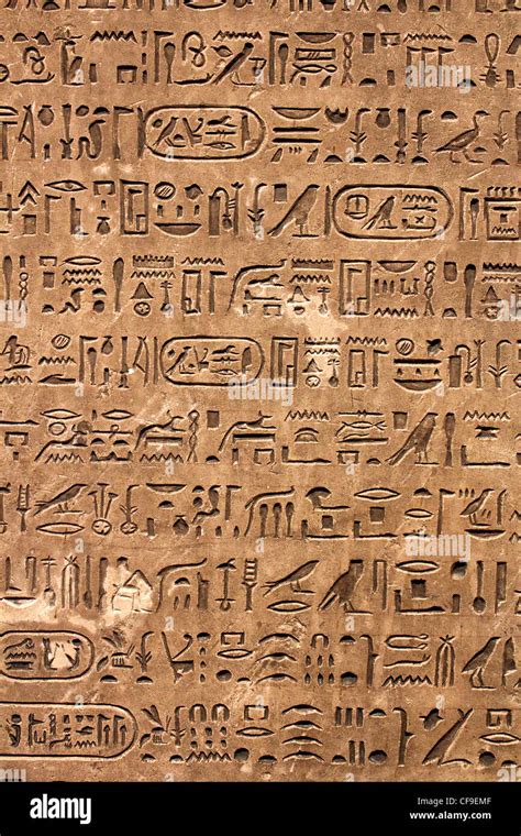 Ancient Egyptian Hieroglyphics On The Wall Stock Photo Alamy