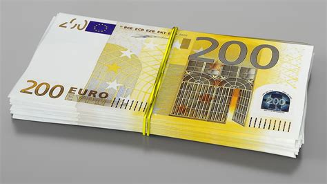 200 Euro Banknotes Bills Model Turbosquid 1443302