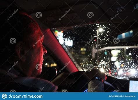 Night Road View From Inside Car Natural Light Stock Image Image Of