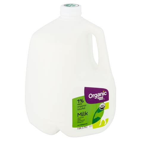 Great Value Organic 1 Low Fat Milk Gallon 128 Fl Oz