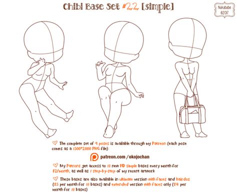 Chibi Pose Reference Simple Chibi Base Set 22 By Nukababe Pose