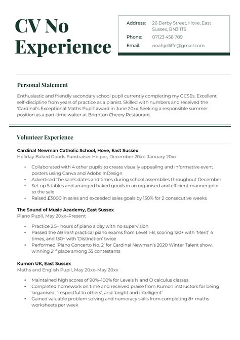 Cv For A 16 Year Old Template Examples And How To Write