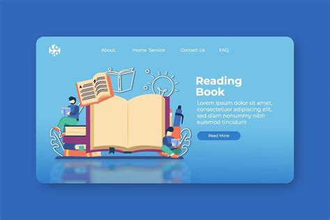 Modern Flat Design Vector Illustration Reading Book Landing Page And