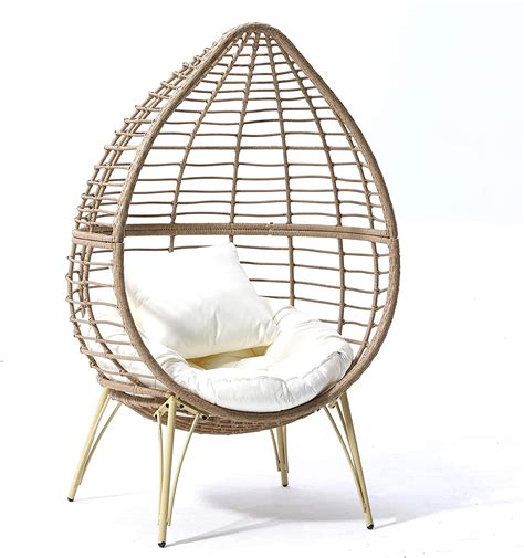 Caspian Natural Rattan Effect Cocoon Patio Egg Chair Shop Designer
