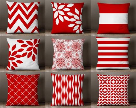 Throw Pillow Covers Red And White Pillow Covers Floral Pillow Covers