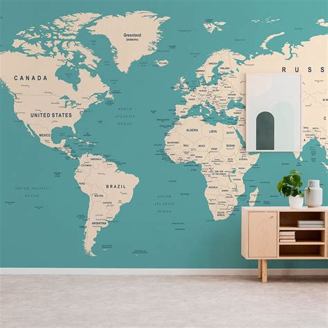 World Map No 17 Wall Mural Print 41 Orchard