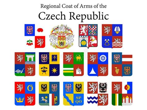 Czech Regions Coat Of Arms Set Editorial Stock Image Illustration Of