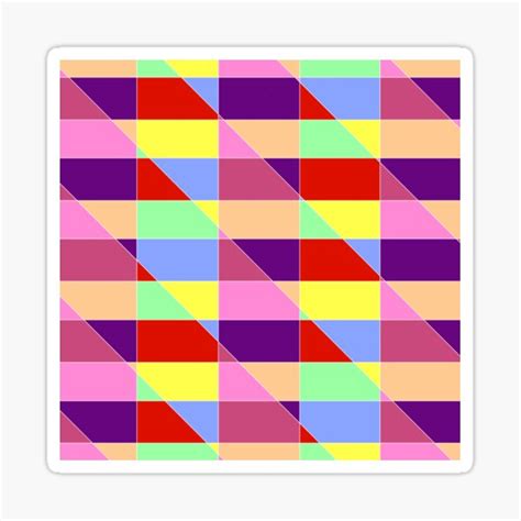 Bright Blocks And Triangles Sticker For Sale By Blejsart Redbubble