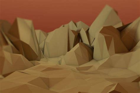 Low Poly Cinema 4d Mars Abstract Desert Wallpapers Hd Desktop And