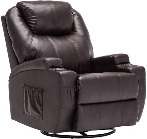 mecor massage recliner chair pu leather recliner chair with heat rocker recliner with 360 degree