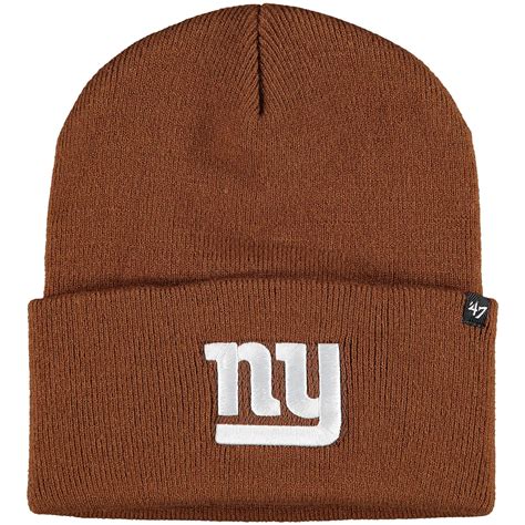 Mens Carhartt X 47 Brown New York Giants Cuffed Knit Hat