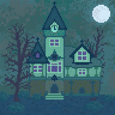 Spooky Haunted Mansion Rpixelart