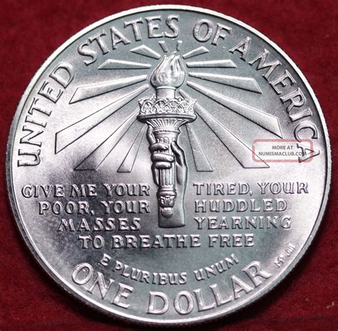 Uncirculated 1986 Ellis Island Silver Dollar