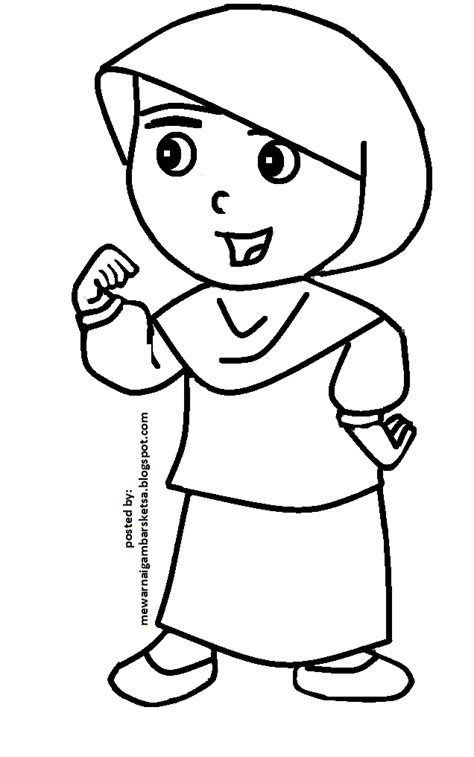 Kali ini akan saya bagikan gambar mewarnai tokoh super hero itu, ingat ya. Mewarnai Gambar: Mewarnai Gambar Sketsa Kartun Anak Muslimah 94