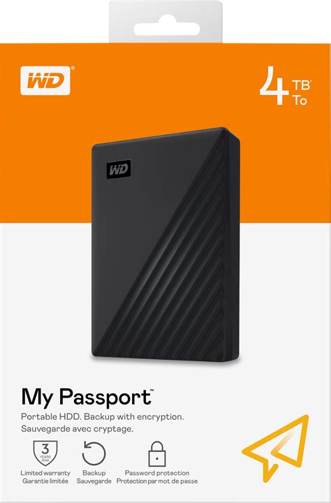 Wd My Passport 4tb External Usb 30 Portable Hard Drive Black