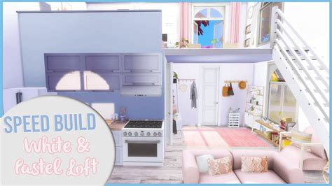 The Sims 4 Speed Build White And Pastel Loft Cc Links Youtube