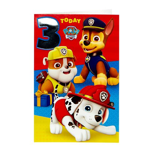 Buy Paw Patrol 3rd Birthday Card For Gbp 099 Card Factory Uk