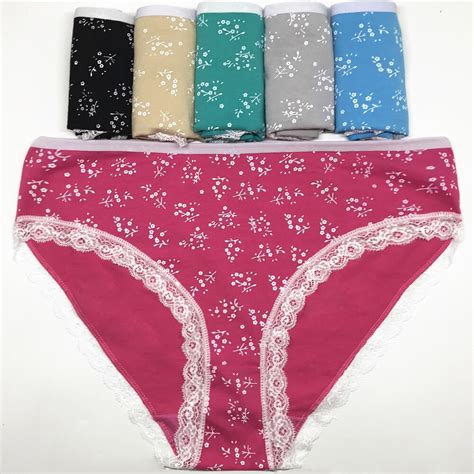 3xl 4xl 6pcspack Ladies Underwear Comfortable Cotton Sexy Lace Plus