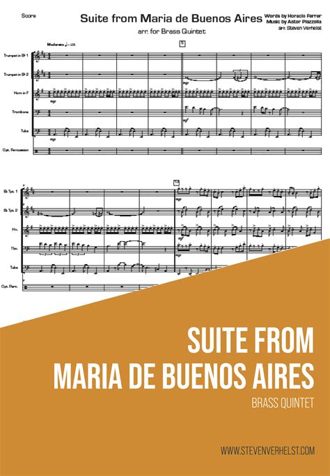 Suite From Maria De Buenos Aires Brass Quintet Steven Verhelst