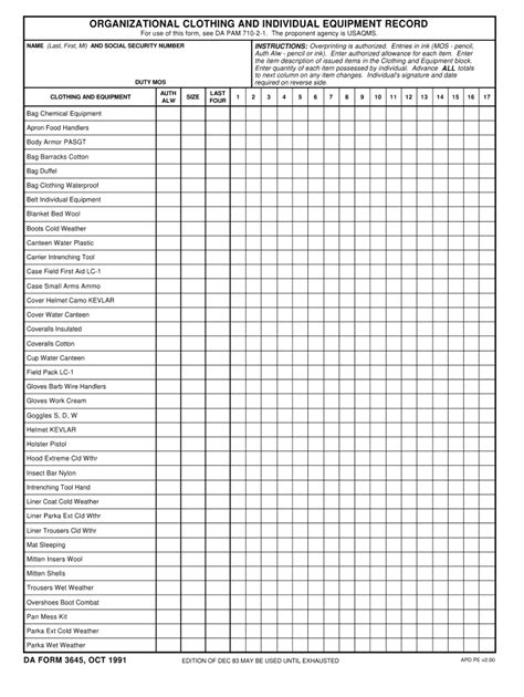 Da Form 3645 Fill Out And Sign Printable Pdf Template Signnow