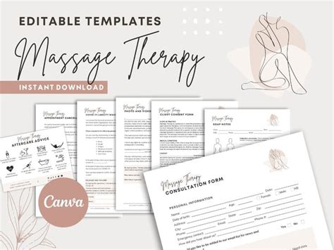 Massage Therapist Forms Editable Massage Consent Form Etsy Consent Forms Waxing Esthetician