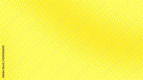 Yellow Pop Art Background With Halftone Dots In Retro Comic Style