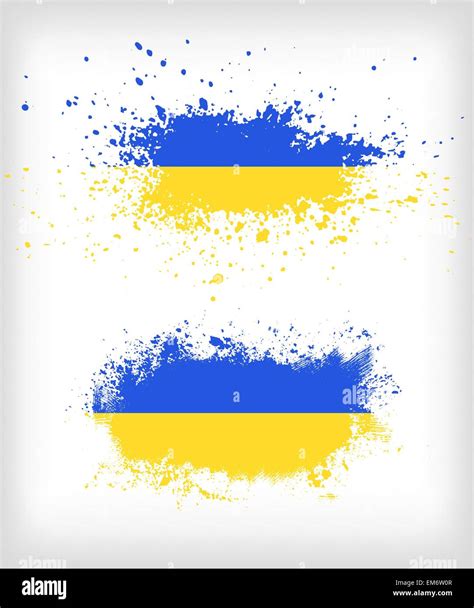 Grunge Ukrainian Ink Splattered Flag Vectors Stock Vector Image And Art