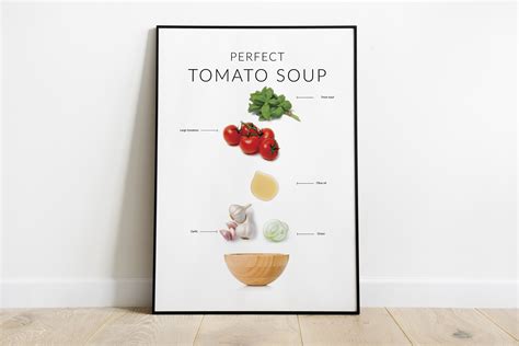 Food Poster Tomato Soup Infographic Soup Poster Keuken Kunst Digitale Prints Papierformaat