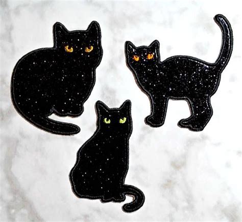 Black Cat Applique Designhalloween Applique Designcat Etsy Cat