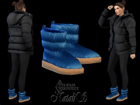 The Sims 4 Padded Winter Ankle Boots By Natalis At Tsr Cc The Sims